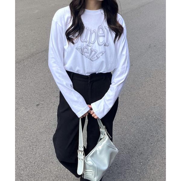 tシャツ シルバーメタリックロンT／長袖Tシャツ レディース