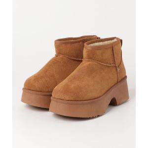 ブーツ Dedes 厚底チャンキーヒールショートムートンブーツ(6422) レディース