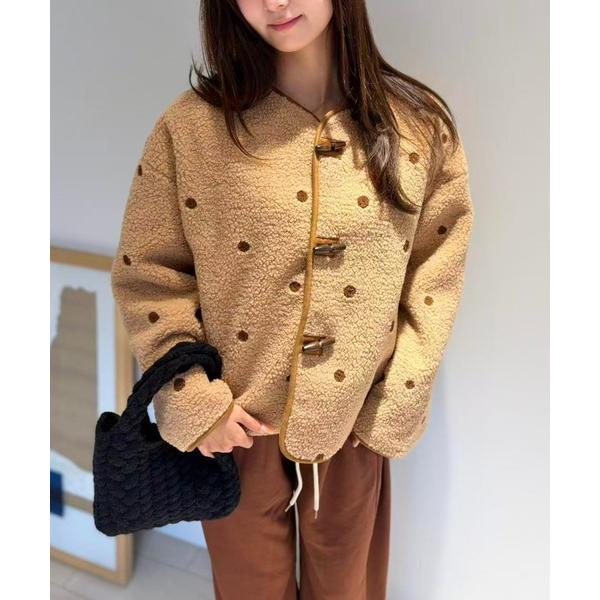 ブルゾン アウター Brown Dot Boa Jacket レディース