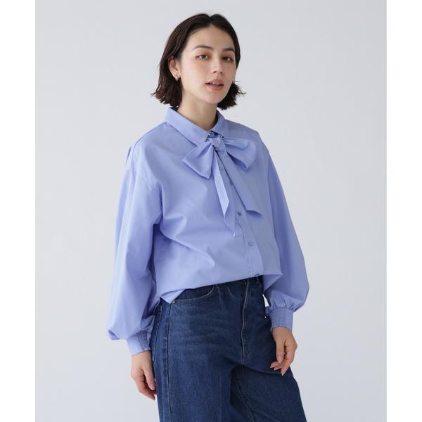 ブラウス シャツ 「365ユーティリティ」洗ってもシワになりづらいボウ付きシャツブラウス レディース