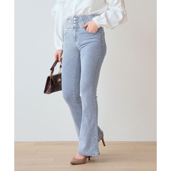 ジーンズ デニム デニムパンツ スーパーストレッチデニム 3個釦フレアーパンツ 2丈展開　股下76c...