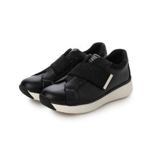 スニーカー きれいめ厚底ベルクロスニーカー レディース