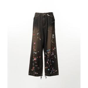 ワイドパンツ ジーンズ Kids Sticker Printed Baker Denim Pants メンズ