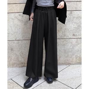 パンツ ウエストサテンパンツ（防シワ生地） レディース