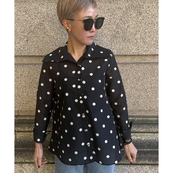 日本製ラグジュアリードットブラウス（北陸生産生地） レディース