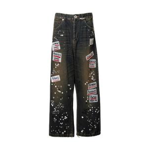ジーンズ Embellished Sticker Denim Pants メンズ