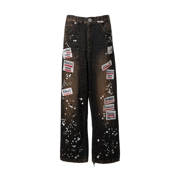 MAISON MIHARA YASUHIRO Maison Mihara Yasuhiro Embellished Sticker Denim Pants パンツ