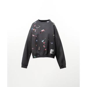 トレーナー スウェット Kids Sticker Printed Sweatshirt レディース
