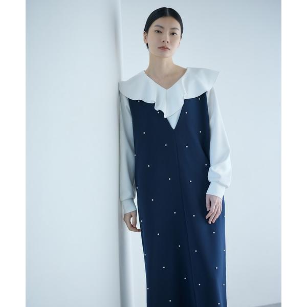 uvカット ジャンパースカート 「瞬間コーデ」「PS/低身長サイズ」着るジュエリー。パール付きジャン...
