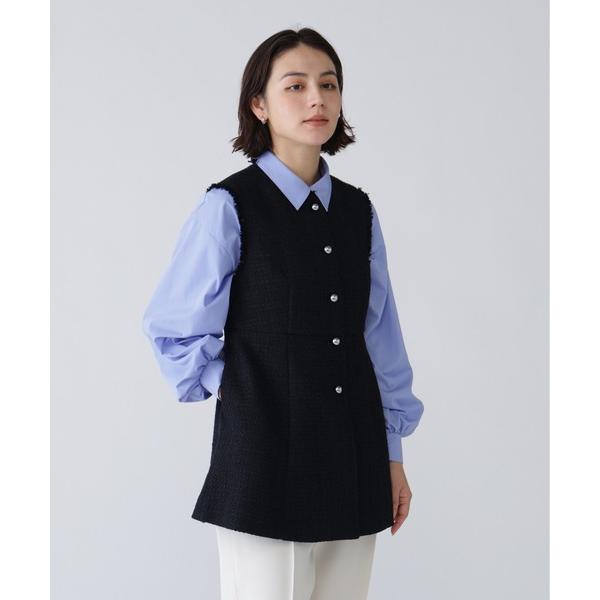 ベスト ジレ 「好きを着て気分が上がる」ファンシーツイードジレ レディース