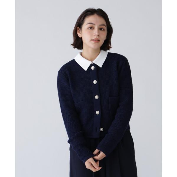 カーディガン 「好きを着て気分が上がる」ツイードライクニットカーディガン レディース