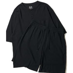 パジャマ 「FRUIT OF THE LOOM/フルーツオブザルーム」ヘンリーネック ワッフルルームウェアセットアップ メンズ レディース