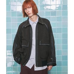 sacai◇Suiting Bonding Mix Jacket/3/ポリエステル/BLK/25-03581M
