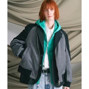 sacai◇Suiting Bonding Mix Jacket/3/ポリエステル/BLK/25-03581M