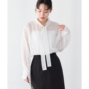 ブラウス シャツ 「セレモニー／ハレの日」前後2WAYレースボウタイブラウス レディース