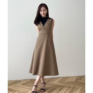 「HALUHIROINE」 ノースリーブワンピース FREE ブラウン レディース