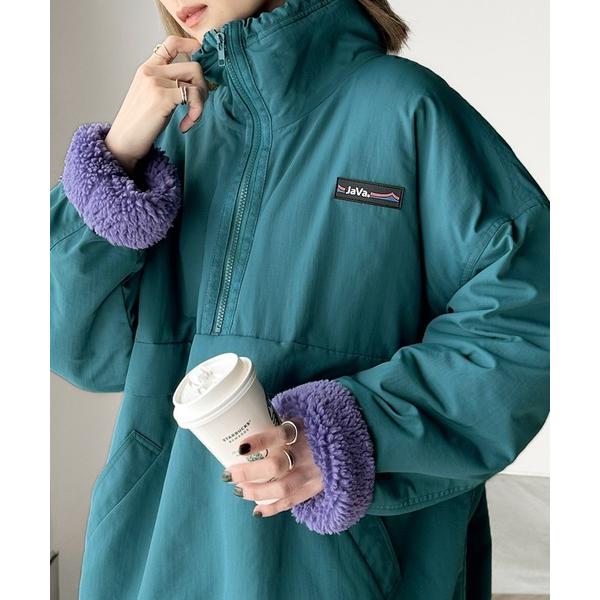 「Java」 ナイロンブルゾン LARGE ブルーグリーン レディース