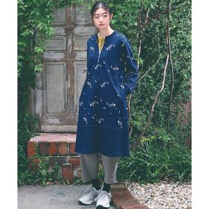 ワンピース うさぎとデイジープリント裏毛ワンピース