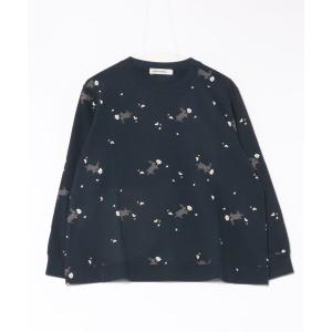 トレーナー スウェット うさぎとデイジープリント裏毛プルオーバー レディース