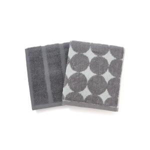 タオル ヴァレセットフェイスタオル ドット グレー 2枚セット 新生活 引っ越し 34×80cm
