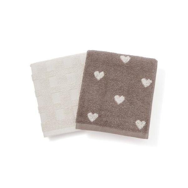 タオル ヴァレセットフェイスタオル ミニハート ブラウン 2枚セット 新生活 引っ越し 34×80c...