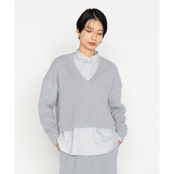 tシャツ 「 +サイズ 」 ニットコール レイヤードセーター レディース