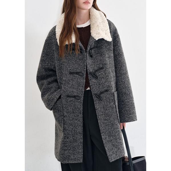 コート アウター フェイクファーカラー メランジグレーコート FD25W154「Fano Studi...
