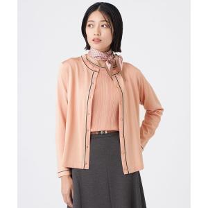 カーディガン 「ウォッシャブル」バイカラーニット レディース