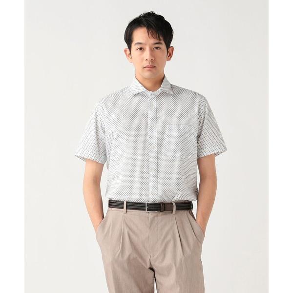 シャツ シアサッカー スクエアプリント柄 カッタウェイカラー シャツ 26SS メンズ