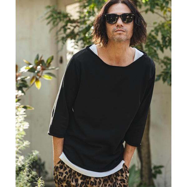 トレーナー スウェット msw1825- ボートネック7分袖スウェット(CMB-R0199) メンズ