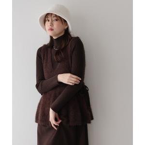 ワンピース サイドリボンペプラムシャギーベスト＆ニットワンピース セット