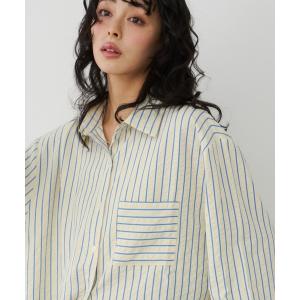 ブラウス シャツ サッカーストライプシャツ レディース