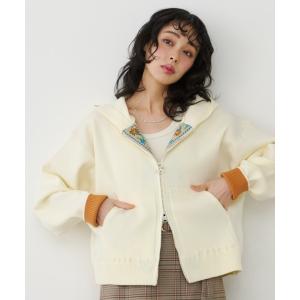 パーカー チロルテープニットパーカー レディース