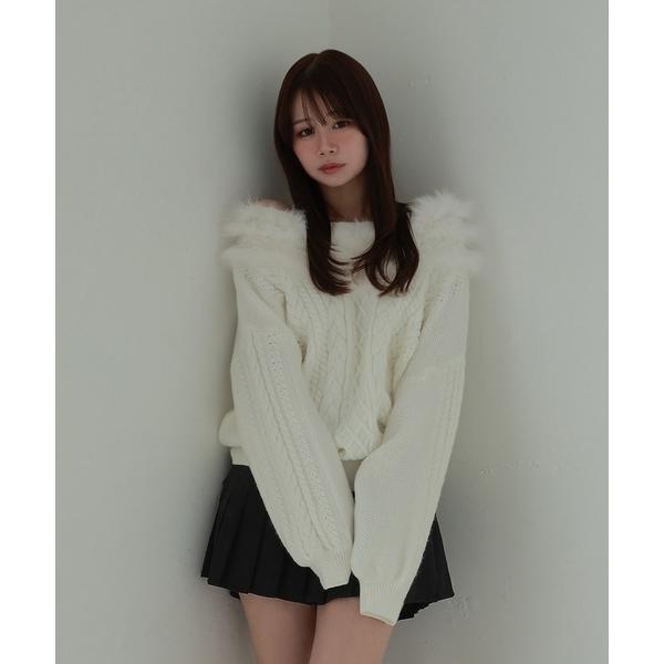 ニット セーター fox fur melia loose knit tops/フォックスファーメリア...
