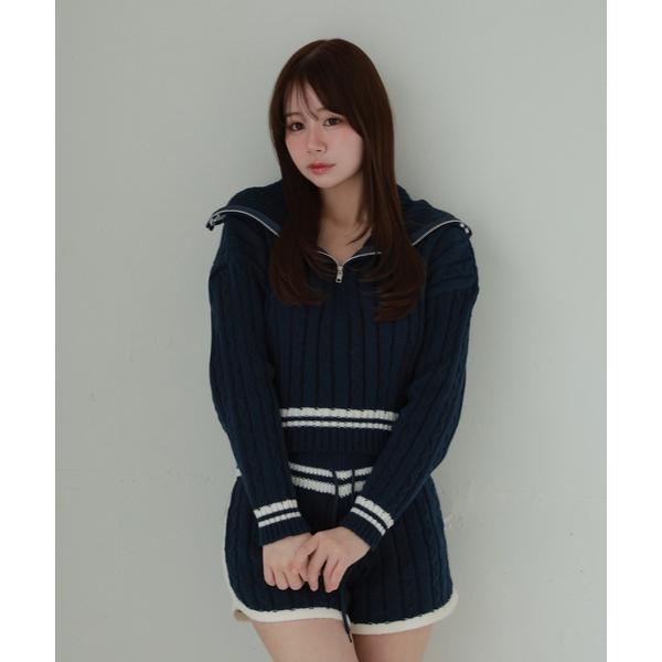 セットアップ line oliva knit set up/ラインオリーヴァニットセットアップ レデ...