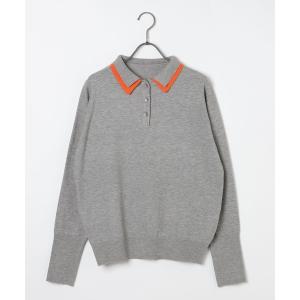 ニット セーター ダブルカラーポロニット レディース