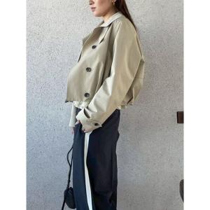 ブルゾン アウター タックヘムトレンチライクショートブルゾン レディース