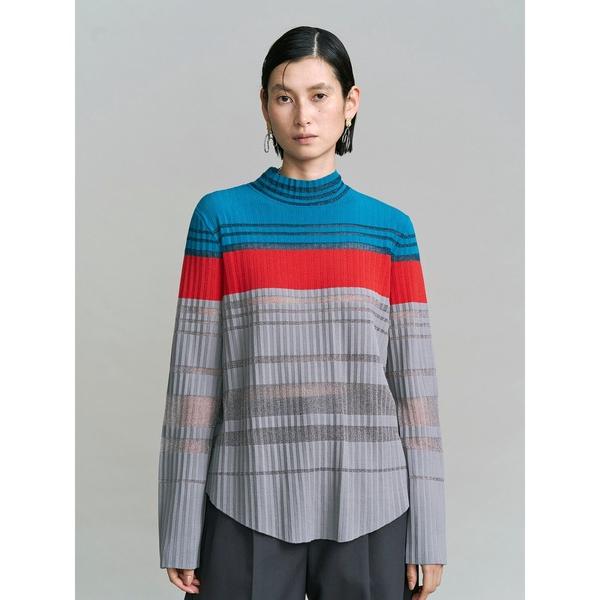 ニット セーター COLOR BLOCK PLEATS KNIT / カラーブロックプリーツニット ...