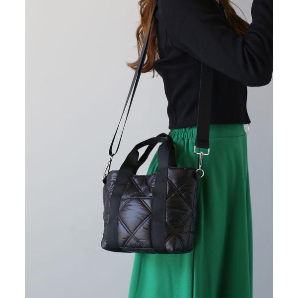 ハンドバッグ 「mieno」ナイロンキルティングハンドバッグ