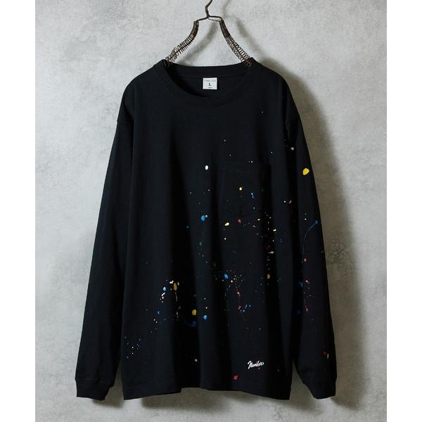 tシャツ HAND PAINTED BASIC HEM PRINTED POCKET L/S T-S...