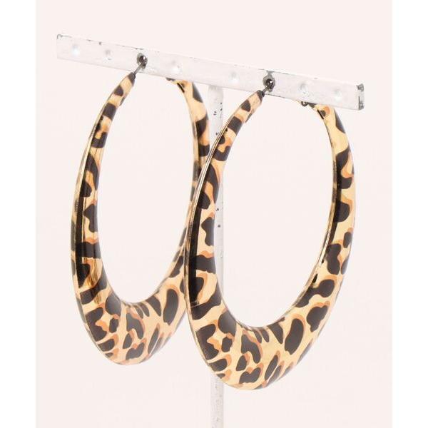 ピアス レディース ヒョウ柄 フープピアス(BDS) レディース