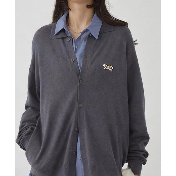 カーディガン PENNEYS/ぺニーズ 別注 THE FOX ロゴ ワンポイント刺繍  ベーシック ...