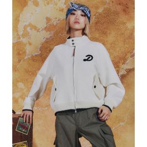 ブルゾン アウター Dロゴロープ刺繍 ダンボールニットブルゾン レディース