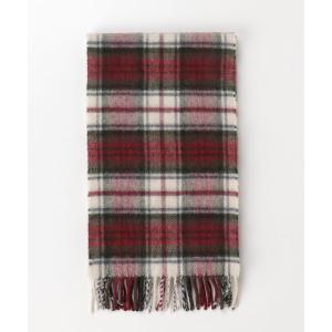 「Johnstons of Elgin」 カシミヤ チェック柄マフラー - レッド レディース