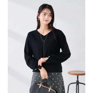 ニット セーター 「WEB限定」Vネックパフスリーブニット レディース