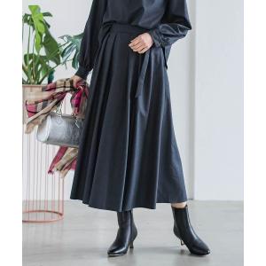 スカート ウールブレンドストレッチフレアスカート「セットアップ対応/手洗い可能」