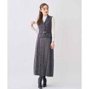 セットアップ ジレ＆プリーツスカートセット レディース