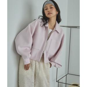 ブルゾン アウター 「EC限定」モチモチシリーズ/ボンディングクロップドブルゾン レディース