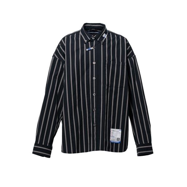 シャツ Cotton High Density Stripe Long-sleeve Shirt メ...