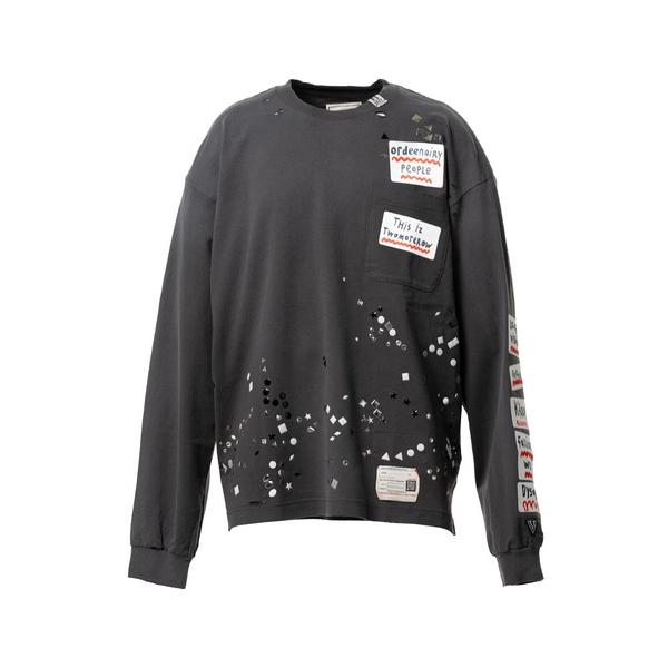 MAISON MIHARA YASUHIRO Maison Mihara Yasuhiro Embellished Sticker Long Sleeve Tシャツ